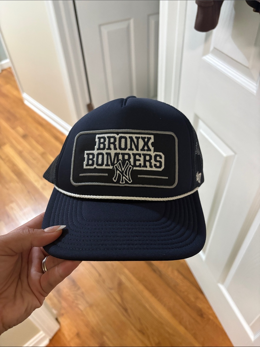 Bronx Bombers NY Trucker Hat - Navy with White Trim